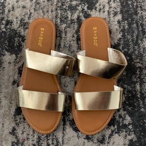 Bamboo double strap sandals